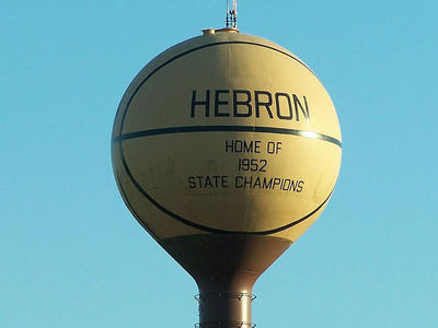 water tower shaped like a basketball